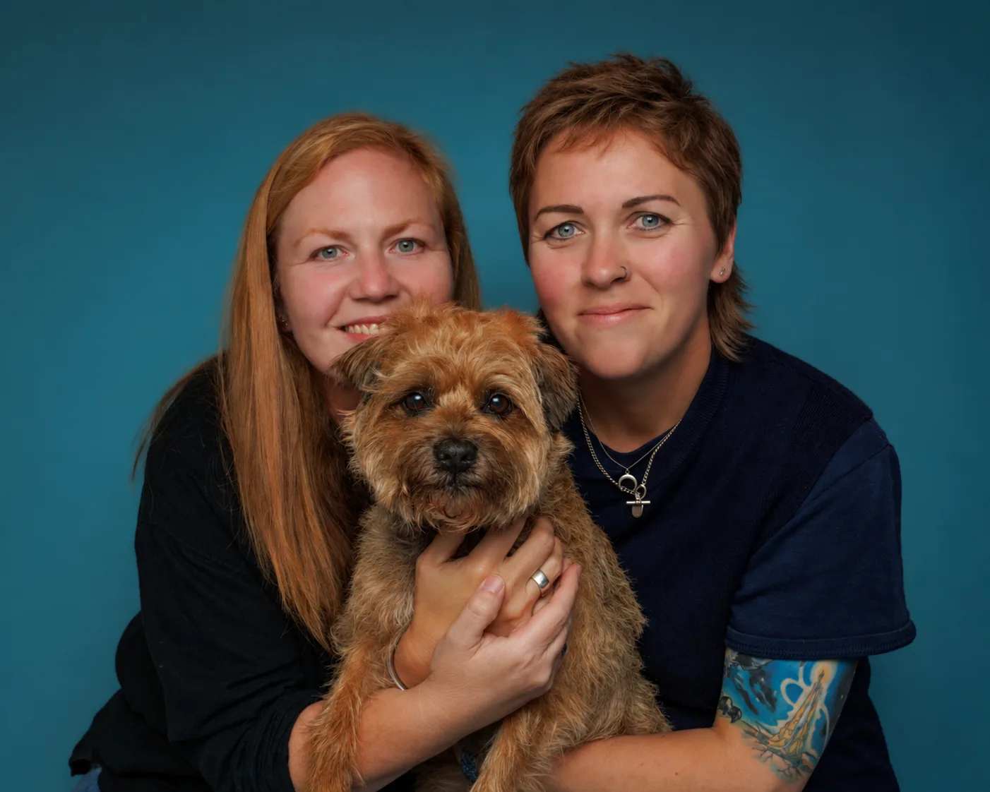 Meredith and Nikki from Hounds of Hull with one of their Border Terriers