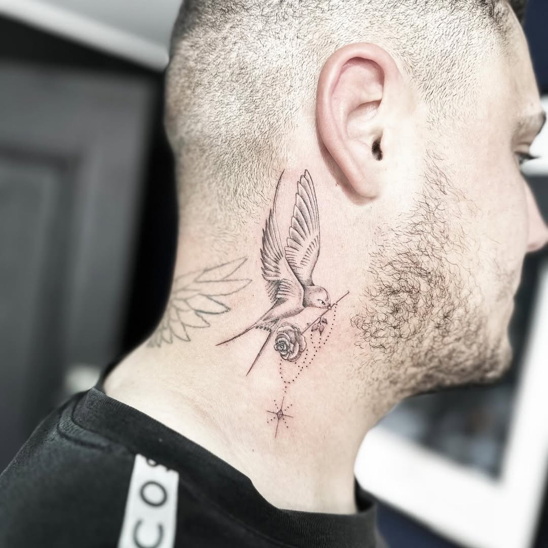 Finch tattoo by Markings Tattoos Hessle