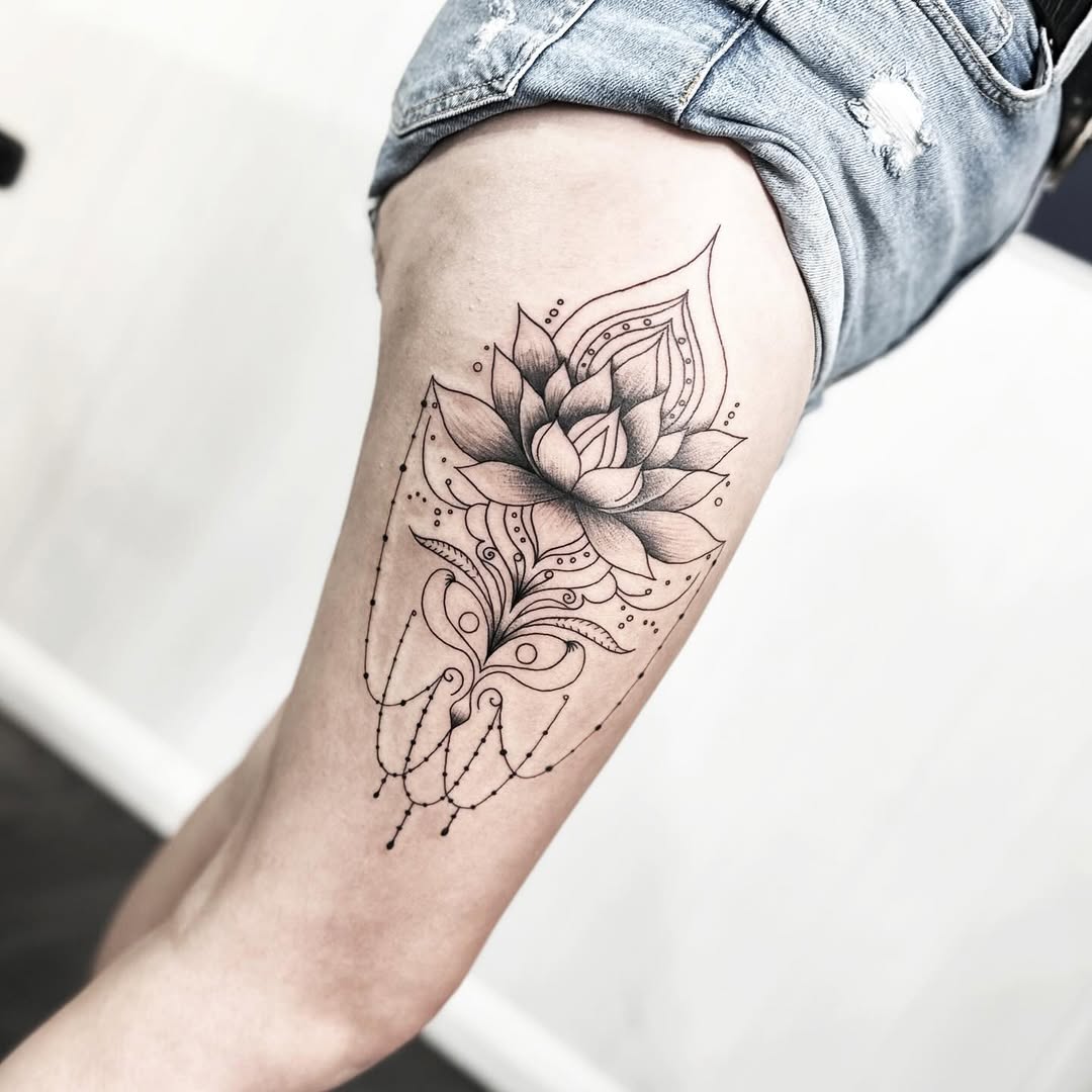Lotus mandala tattoo by Markings Tattoos