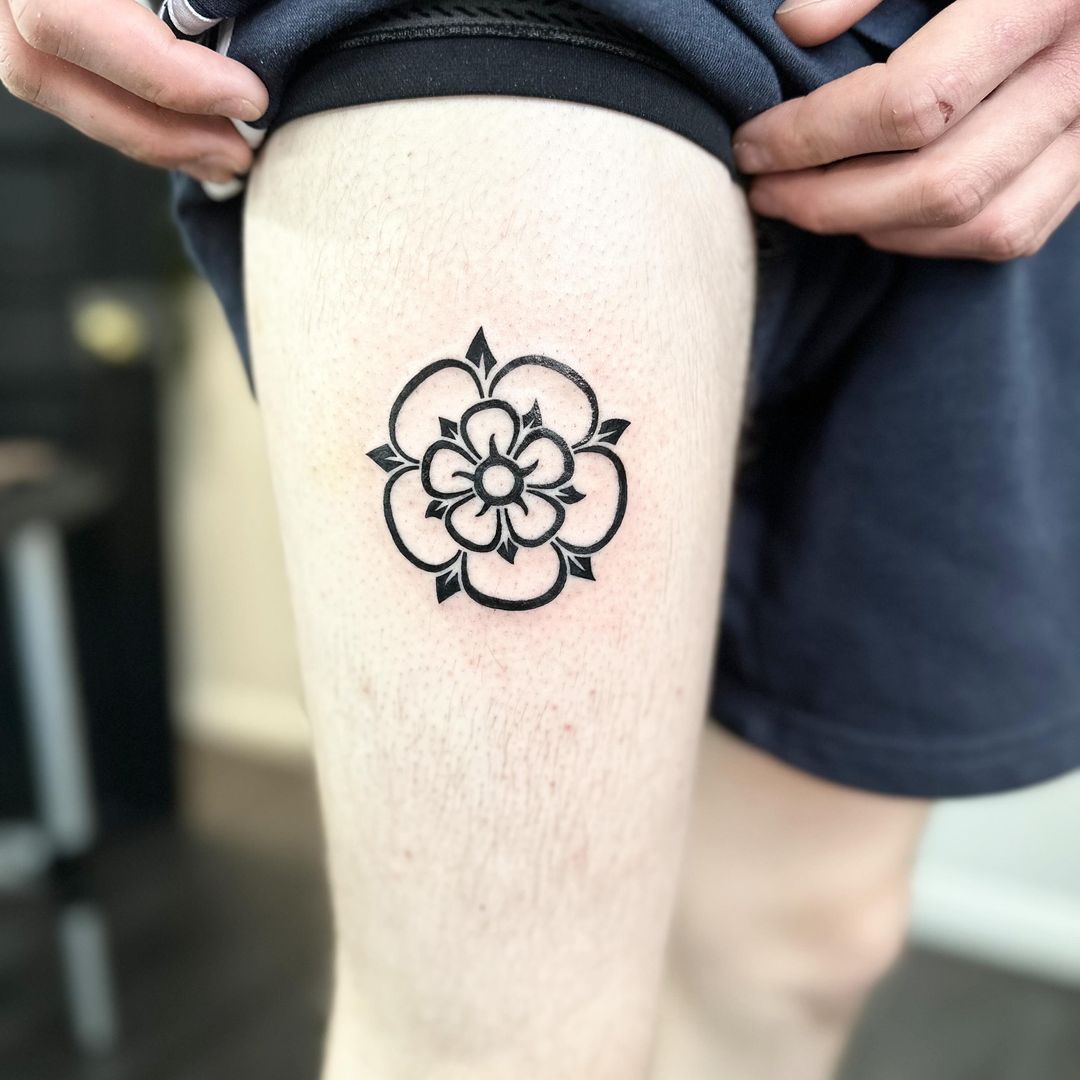 Yorkshire rose tattoo by Markings Tattoos